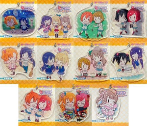 All 10 Types Set +BOX Purchase Bonus Love Live! The School Idol Traiding Big Acrylic Keychain C89 Goods Key Ring [USED]