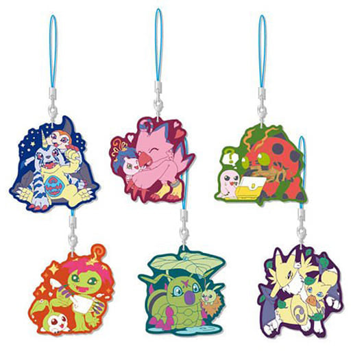 Tunomon Gabumon, etc. Digimon Series Rabasuto Collection Ver.2 All 6 Types Set Key Ring [USED]