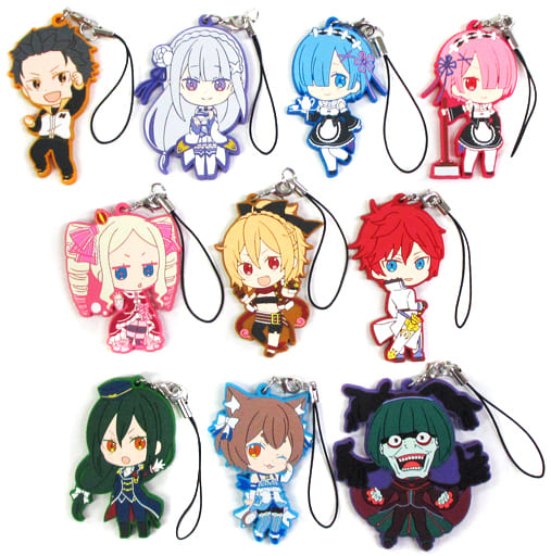 Emilia, etc. Re:ZERO -Starting Life in Another World- Toys Works Collection Nitengomu All 10 Types Set Key Ring [USED]