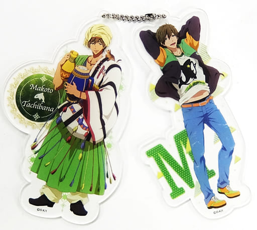 Makoto Tachibana Free! Acrylic Charm Set Kyoani Shop Limited Set of 2 Charm [USED]