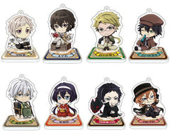 Osamu Dazai, etc. Bungo Stray Dogs OSUWARI!! Acrylic Mascot All 8 Types Set Key Ring [USED]