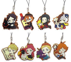 Chuuya Nakahara, etc. Bungo Stray Dogs Pitacolle Rubber Strap Black All 8 Types Set Key Ring [USED]