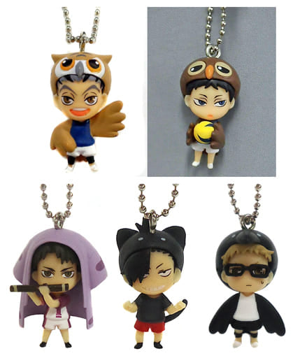 Kotaro Bokuto, etc. Haikyu!! Stuffed Mascot PART2 All 5 Types Set Key Ring [USED]