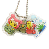 6.Pikachu Mega Slowbro Pokemon Die cut Acrylic Charm Collection Wearing Mega Poncho Pikachu Pokemon Center Limited Key Ring  [USED]