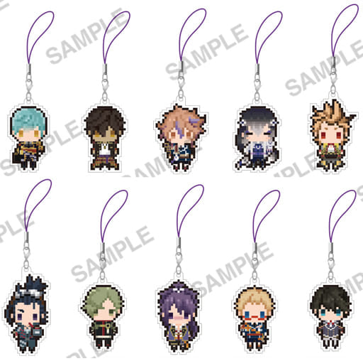 Toshiro Goto, etc. Touken Ranbu ONLINE Petite Bit Strap Collection Vol.4 All 10 Types Set Key Ring [USED]