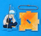 Sakata Gintoki Acrylic Keychain Stand Type Gintama Kakohen in J-WORLD TOKYO Shokasonjuku Roshigumi Hen Key Ring [USED]