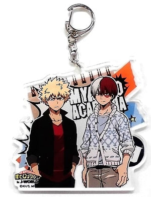 Bakugo Katsuki & Todoroki Shoto Pair Acrylic Keychain My Hero Academia in J-WORLD TOKYO Key Ring [USED]