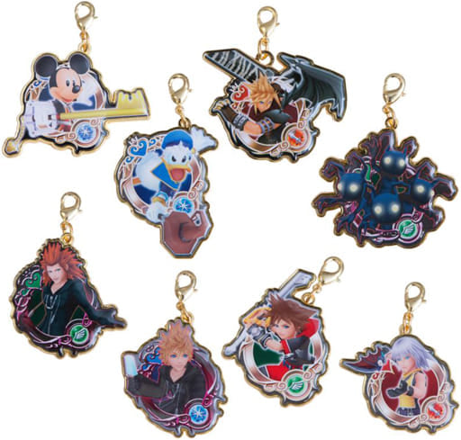 Cloud Strife, etc. Kingdom Hearts Unchained X Metal Charm Collection All 8 Types Set Key Ring [USED]