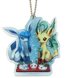 Leafeon & Glaceon Pokemon Acrylic Keychain Collection Pokemon Center Sapporo R Pokemon Center Limited Key Ring  [USED]