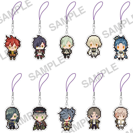 Nikkari Aoe, etc. Touken Ranbu ONLINE Petite Bit Strap Collection Vol.5 All 10 Types Set Key Ring [USED]