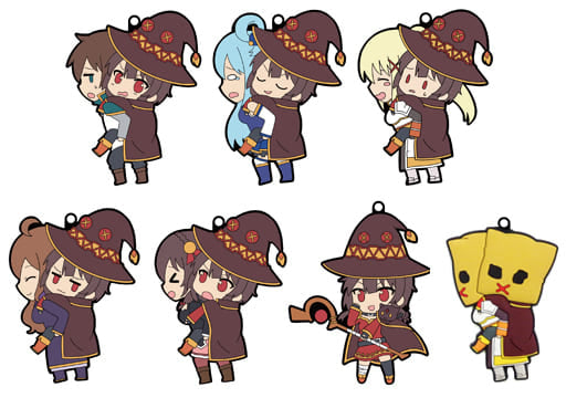 Megumin, etc. KonoSuba: God's Blessing on This Wonderful World! 2 Charide Megumin Rubber Strap With Backpack All 7 Types Set Key Ring [USED]
