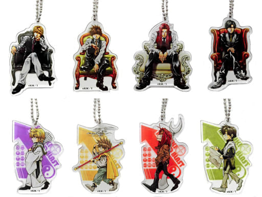 Genjo Sanzo, etc. Saiyuki Reload Blast Trading Acrylic Keychains Part 1 All 8 Types Set Key Ring [USED]