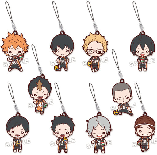 Shoyo Hinata, etc. Haikyu!! Nitotan Karasuno High School Uniform Rubber Mascot All 10 Types Set Key Ring [USED]