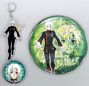 Allen Walker D.Gray-man Can Badge & Acrylic Key Chain AnimeJapan 2016 3 Types Set TMS Can Badge [USED]