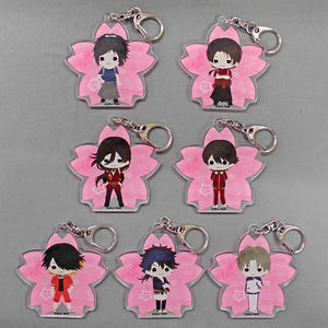 All 7 Types Set Touken Ranbu: Hanamaru in Kiddy Land Acrylic Keychain Key Ring [USED]