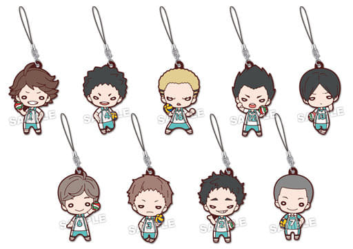 Toru Oikawa, etc. Haikyu!! Nitotan Aobajosai High School Uniform Rubber Mascot All 9 Types Set Key Ring [USED]