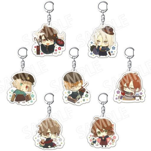 Hayato Ozaki, etc. Nil Admirari no Tenbin Teito Genwaku Kitan Fortune Acrylic Keychain Vol.2 Taisho Roman Ver. All 7 Types Set Key Ring [USED]