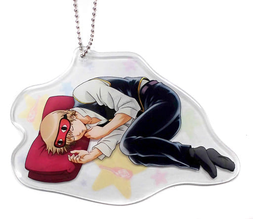 Sougo Okita Gintama' Die-Cut Clear Name Tag Ichiban Cafe People who Usually Dress Up Have a Terrible Sleeping Face Limited Key Ring [USED]