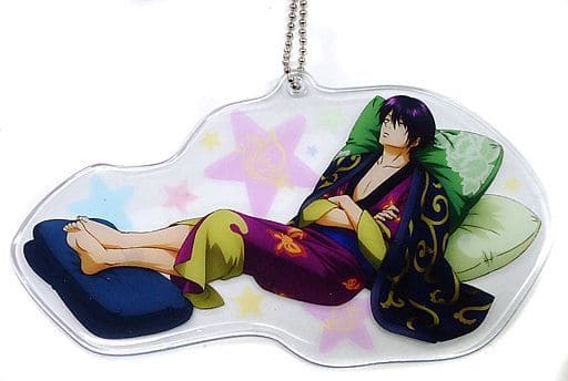Shinsuke Takasugi Gintama' Die-Cut Clear Name Tag Ichiban Cafe People who Usually Dress Up Have a Terrible Sleeping Face Limited Key Ring [USED]