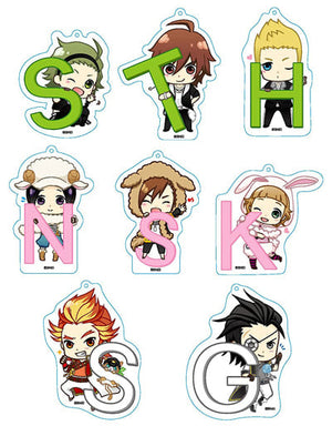 All 8 Types Set The Idolmaster SideM Moji Mojikko Acrylic Keychaine Key Ring [USED]