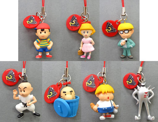 Ness, etc. Mother2 Figure Strap 2 All 7 Types Set Key Ring [USED]