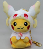 Mega Audino Poncho Wearing Pikachu Mascot Pokemon Pokemon Center Limited Key Ring  [USED]