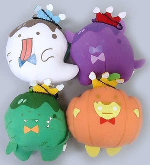 All 4 Types Set Big Plush Doll that Can be Attached to Bag -King Pudding' Ghost- Idolish7 Key Ring [USED]