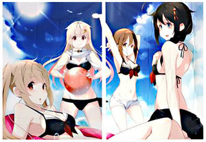 Shiratsuyu & Shigure & Murasame & Yudachi Swimsuits Ver. Shower Curtain 2 Pack Kantai Collection C86 Goods Other-Goods [USED]