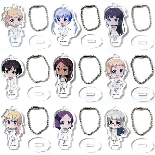 Aoba Suzukaze, etc. NEW GAME!! Acrylic Stand Keychain All 9 Types Set Key Ring [USED]