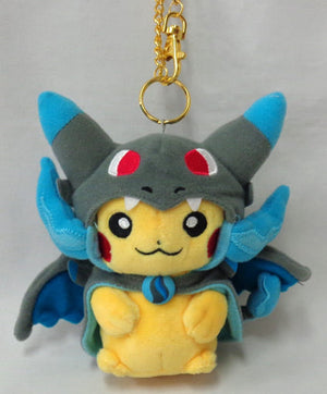 Pikachu Mascot Wearing Mega Charizard X Poncho Pokemon Pokemon Center Limited Key Ring  [USED]