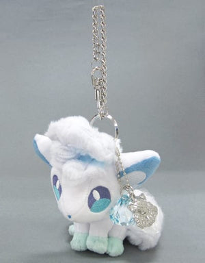 Alolan Rocon Pokemon Rokon's Crystal Season Mascot with Charm Pokemon Center Limited Key Ring [USED]