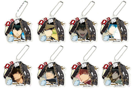 Toushirou Hijikata, etc. Gintama Decofla Acrylic Key Chain Hijikata Box All 8 Types Set Key Ring [USED]