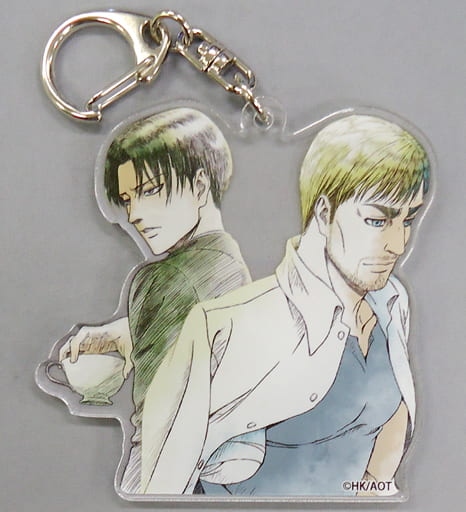 Levi Ackerman Erwin Smith Attack on Titan Newly Drawn Acrylic Mascot Kyoji Asano Original Art Exhibition 2017 Limited Key Ring [USED]