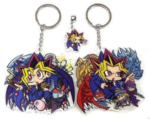 Yami Yugi & Muto Yugi Acrylic Tsumamare Keychain Set JF Limited with Mini Yami Yugi Charm Yu-Gi-Oh! Duel Monsters Jump Festa 2018 Goods Key Ring [USED]