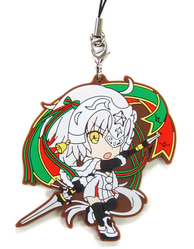 Lancer/Jeanne d'Arc Alter Santa Lily Servant Girls Ver. Fate/Grand Order Ichiban Kuji Kengo Issen: Miyamoto Musashi, Koko ni Suizan! Kyun Chara Illustrations Rubber Charm Prize F Key Ring [USED]
