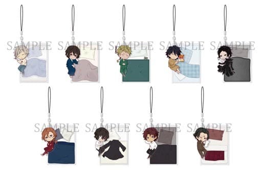 Chuuya Nakahara, etc. Bungo Stray Dogs Good Night Acrylic Strap All 9 Types Set Key Ring [USED]