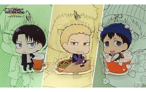 Levi & Reiner & Berthold Acrylic Keychain Set 3 Set Attack on Titan: The Roar of Awakening Theater Goods Key Ring [USED]