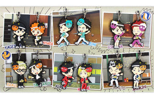 Mame Maki Rubber Charm Set Kyun Chara Illustrations Ichiban Kuji Haikyu!! -Invite fortune! I will bring the beans!- Last One Award Key Ring [USED]