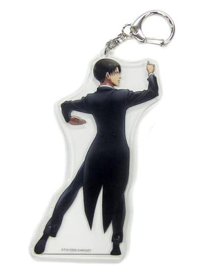 Levi Big Acrylic Keychain Attack on Titan x Yokoso Ballroom e Animate Shinjuku Limited Key Ring [USED]