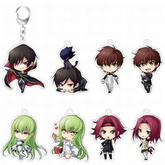 Lelouch Lamperouge, etc. Code Geass: Lelouch of the Rebellion II - Transgression Chara Form Acrylic Keychain Collection Vol.1 All 8 Types Set Key Ring [USED]