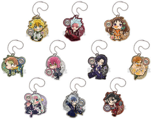 Meliodas, etc. The Seven Deadly Sins: Revival of The Commandments Pita! Deformed Acrylic Key Chain All 10 Types Set Key Ring [USED]
