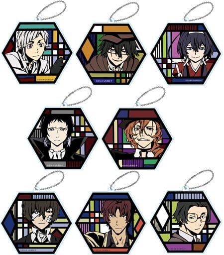 Chuuya Nakahara, etc. Bungo Stray Dogs Cutout Series Trading Acrylic Key Chain All 8 Types Set Key Ring [USED]
