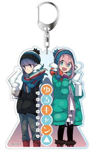 Nadeshiko Kagamihara Rin Shima Laid-Back Camp Deka Key Chain Key Ring [USED]
