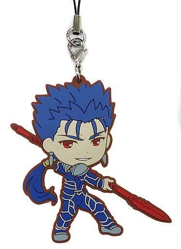 Lancer Fate/stay night: Heaven's Feel Ichiban Kuji Kyun Chara Illustrations PART2 Rubber Charm Prize K Key Ring [USED]