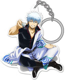 Gintoki Sakata Gintama Acrylic Key Chain One Drink with Gin-San Ver. Key Ring [USED]