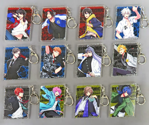 Doppo Kannonzaka, etc. Hypnosis Mic -Division Rap Battle- X animatecafe Trading Glitter Acrylic Key Chain animate cafe Limited All 12 Types Set Key Ring [USED]