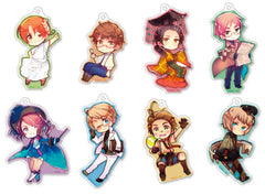 Italy, etc. Hetalia: Axis Powers Trading Acrylic Key Chains Part 2 All 8 Types Set Key Ring [USED]