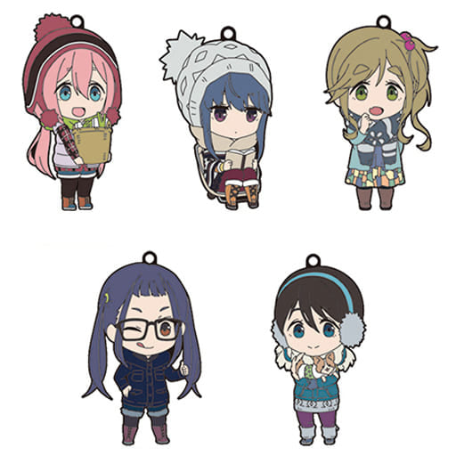 Nadeshiko Kagamihara, etc. Laid-Back Camp Nendoroid Plus Trading Rubber Key Chain All 5 Types Set Key Ring [USED]