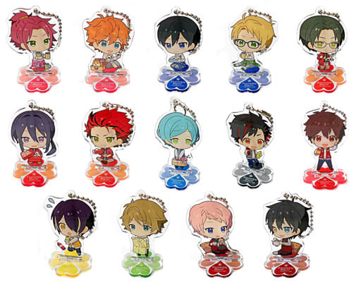 Hokuto Hidaka, etc. Ensemble Stars! Trading Acrylic Stand Keychain Yumenosaki Picnic Ver. Group A animate cafe Limited All 14 Types Set Key Ring [USED]