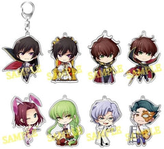 C.C., etc. Code Geass: Lelouch of the Rebellion III - Glorification Chara Form Acrylic Keychain Collection Vol.2 All 8 Types Set Key Ring [USED]